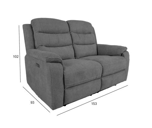 Sohva MIMI 2-istuttava sähköinen lepotuoli, harmaa