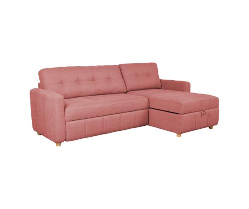 Kulmasohva WAIOLA 226x84/143xH90cm, vaaleanpunainen väri