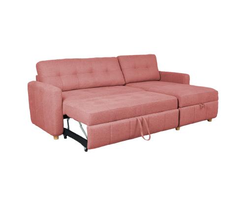 Kulmasohva WAIOLA 226x84/143xH90cm, vaaleanpunainen väri