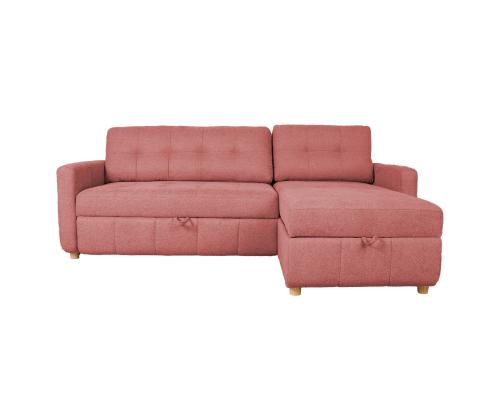 Kulmasohva WAIOLA 226x84/143xH90cm, vaaleanpunainen väri