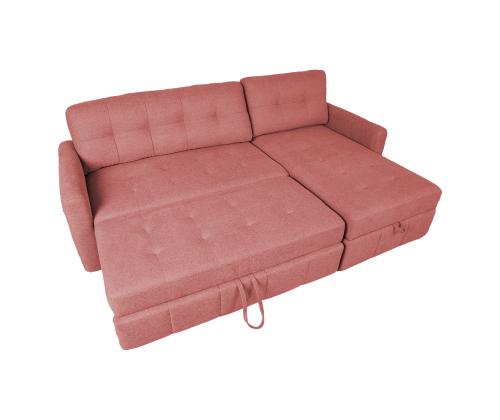 Kulmasohva WAIOLA 226x84/143xH90cm, vaaleanpunainen väri