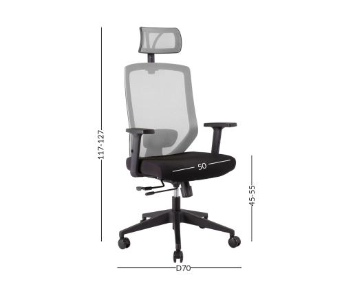 Tietokonetuoli/työtuoli JOY 64x64xH115-125cm, musta/harmaa