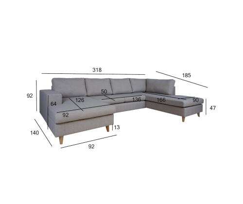 Kulmasohva HARALD PN harmaa