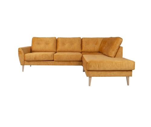 Kulmasohva HEIVI PN 250x200/90xH90cm, keltainen sametti