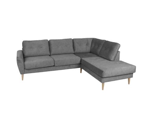 Kulmasohva HEIVI PN 250x200/90xH90cm, harmaa sametti