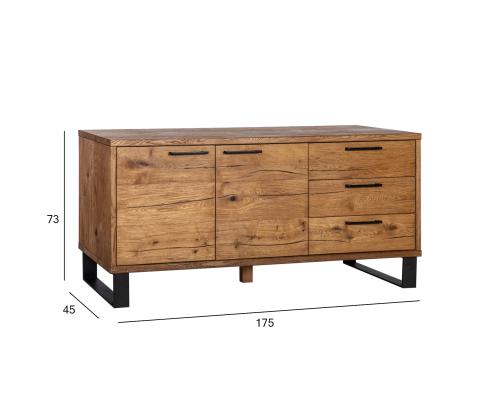 Lipasto ROTTERDAM 175x45xH73cm, tammi