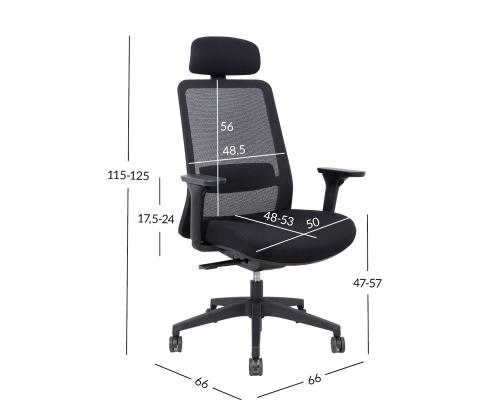 Työtuoli SANTO 66x66xH115-125cm, musta verkkokangas