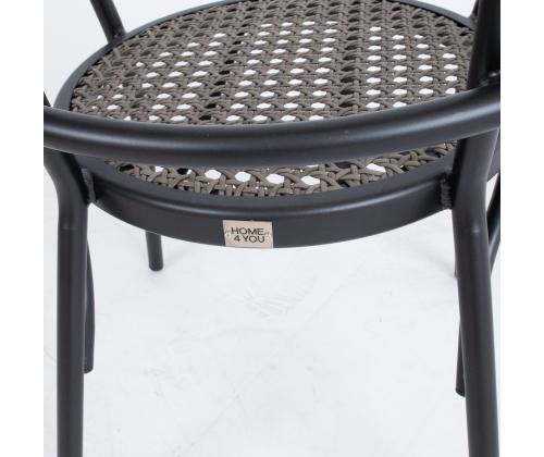 Tuoli BOLGHERI musta 56x62xH83cm, alumiinirunko, muovipunos