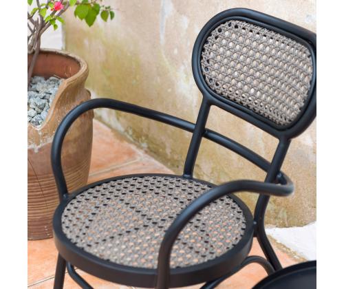 Tuoli BOLGHERI musta 56x62xH83cm, alumiinirunko, muovipunos