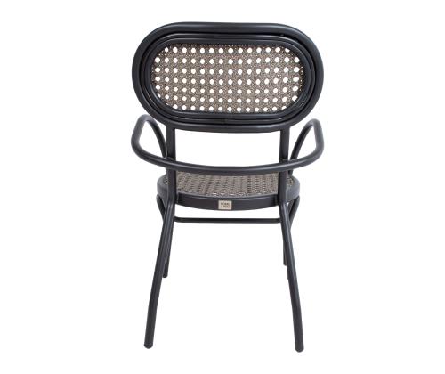 Tuoli BOLGHERI musta 56x62xH83cm, alumiinirunko, muovipunos