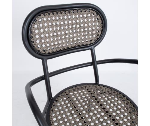 Tuoli BOLGHERI musta 56x62xH83cm, alumiinirunko, muovipunos