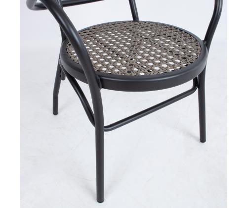 Tuoli BOLGHERI musta 56x62xH83cm, alumiinirunko, muovipunos