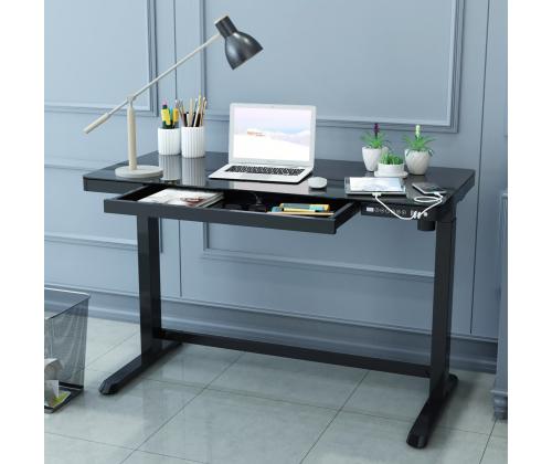 Säädettävä pöytä ERGO 1-moottori 120x60xH72-121cm, musta, melamiinilevy, teräs