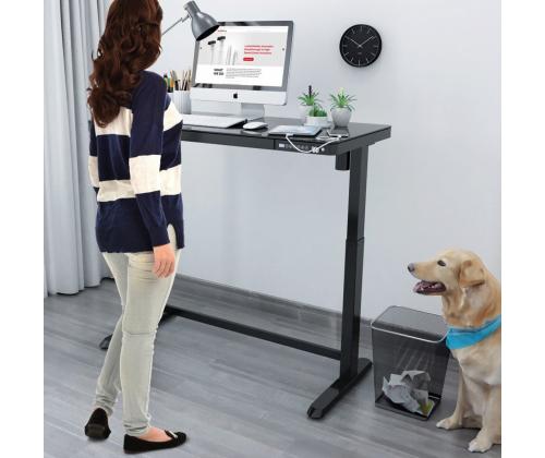 Säädettävä pöytä ERGO 1-moottori 120x60xH72-121cm, musta, melamiinilevy, teräs