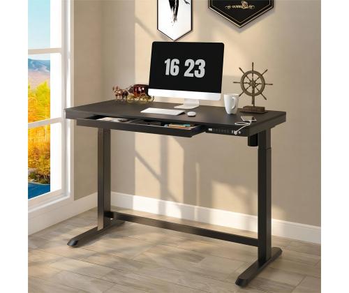 Säädettävä pöytä ERGO 1-moottori 120x60xH72-121cm, musta, melamiinilevy, teräs