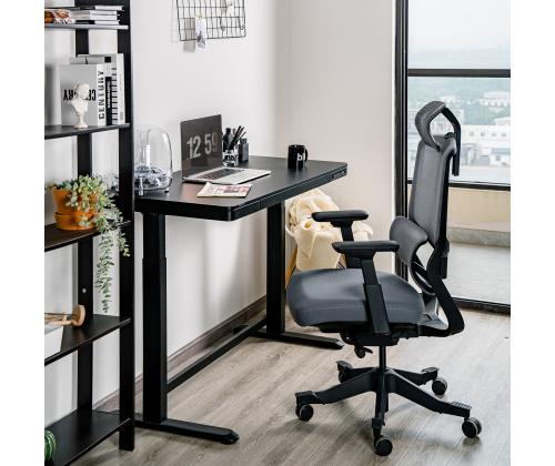 Säädettävä pöytä ERGO 1-moottori 120x60xH72-121cm, musta, melamiinilevy, teräs