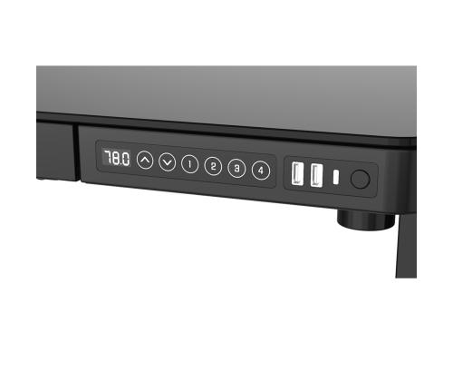 Säädettävä pöytä ERGO 1-moottori 120x60xH72-121cm, musta, melamiinilevy, teräs