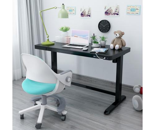 Säädettävä pöytä ERGO 1-moottori 120x60xH72-121cm, musta, melamiinilevy, teräs