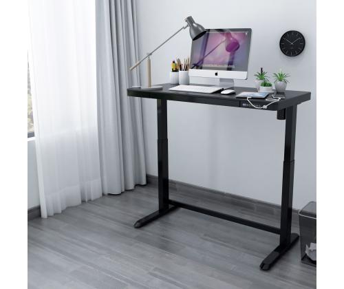 Säädettävä pöytä ERGO 1-moottori 120x60xH72-121cm, musta, melamiinilevy, teräs