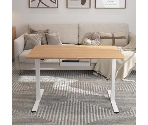 Säädettävä pöytä ERGO 1 moottorilla 120x60xH73-121cm, valkoinen/tammi