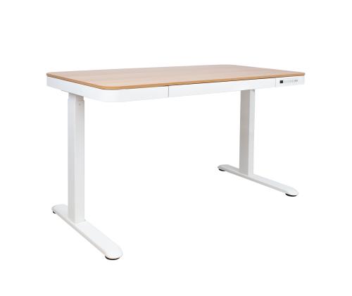 Säädettävä pöytä ERGO 1-moottori 120x60xK72-121cm, valkoinen/tammi