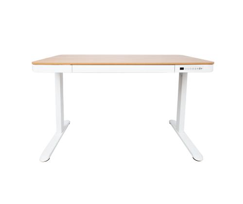 Säädettävä pöytä ERGO 1-moottori 120x60xK72-121cm, valkoinen/tammi