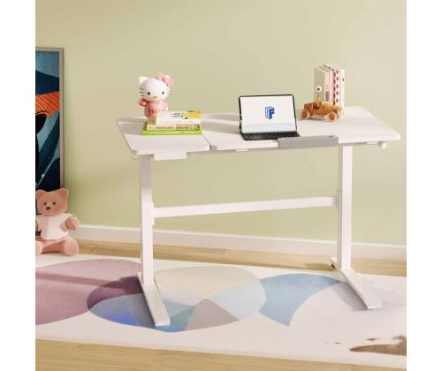 Lasten työpöytä ERGO KID 1 moottorilla 112x60xH56-80cm, valkoinen