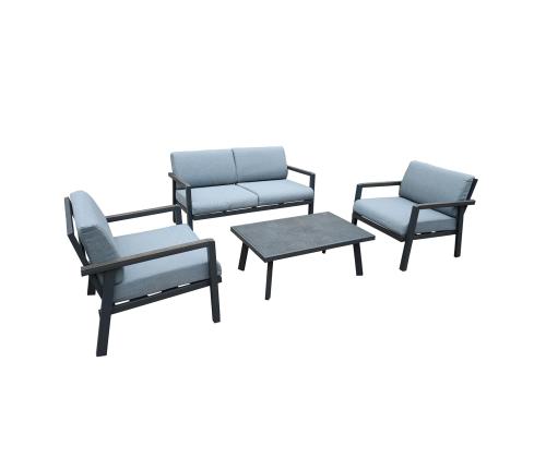 Puutarhakalusteet DELGADO pöytä, sohva ja 2 tuolia