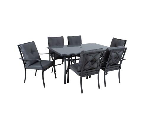 Puutarhakalustesarja BOSLER pöytä ja 6 tuolia