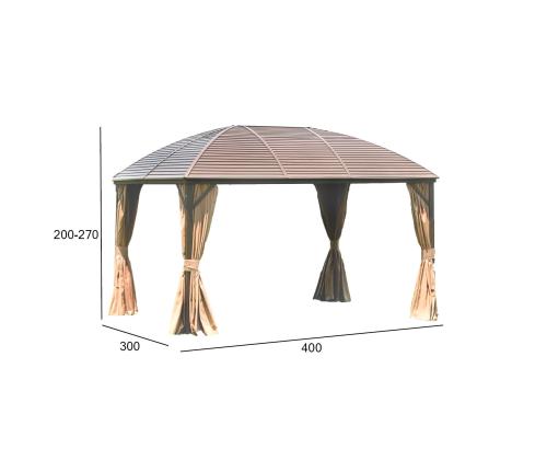 Katos SUNSET 3x4xH2/2,7m, ruskea/beige, alumiini, polyesterikangas