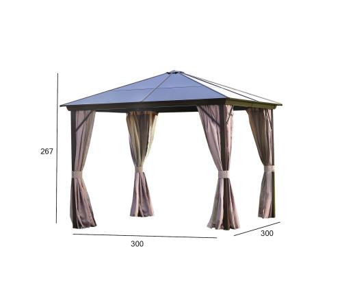 Katos SUNSET 3x3xH2,67m, ruskea/tape