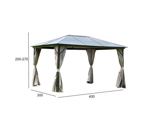 Katos SUNSET 3x4xH2/2,7m, ruskea/tape, alumiini, polyesterikangas