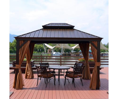 Katos SUNSET 3,65x4,85xH2/2,7m, ruskea/beige