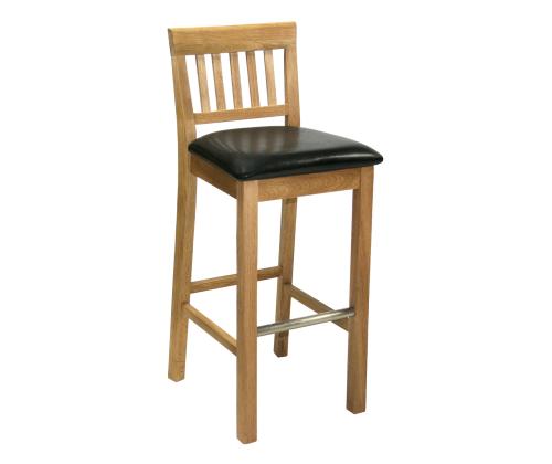 Baarijakkara LAURA 40x40xH99cm, istuin: keinonahka, väri: tummanruskea, puu: tammi, viimeistely: öljytty