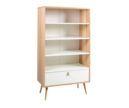 Hylly HELENA WHITE 80x40xH140cm, MDF luonnollinen/valkoinen