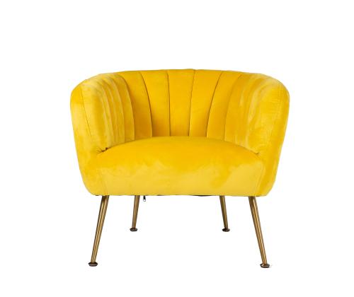 Nojatuoli TUCKER keltainen, 78x71xH69cm, polyesterikangas, ruostumaton teräs