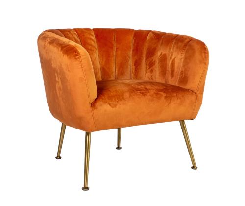 Nojatuoli TUCKER 78x71xH69cm okranpunainen, polyesterikangas, ruostumaton teräs