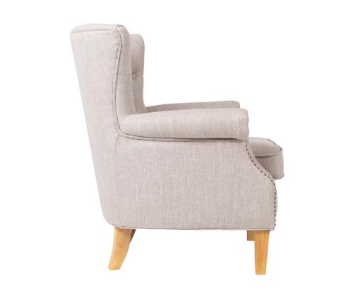 Nojatuoli HOLMES beeþ, 78x80xH86cm, 57,7% polyesteri, 25,7% viskoosi, 16,6% pellavakangas, puu