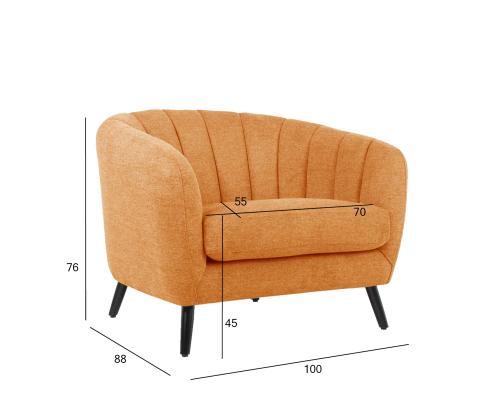 Nojatuoli MELODY oranssi, 100x88xH76cm, puu, vaneri, polyesterikangas