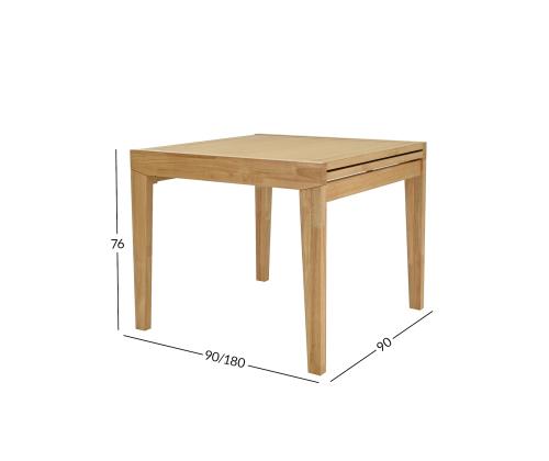 Ruokapöytä BOWEN 90+90x90xH76cm, tammi
