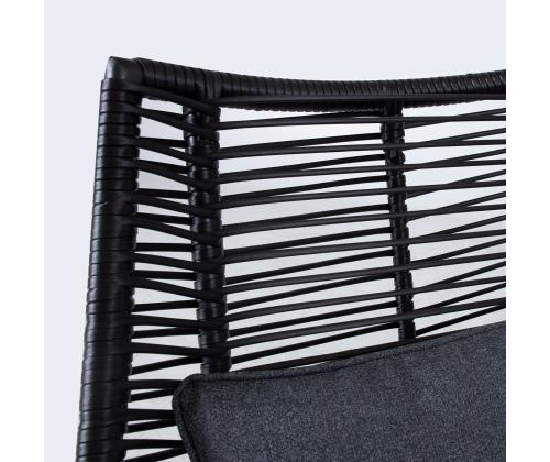 Puutarhakalusteet HELSINKI sohva, 2 tuolia ja 2 pöytää, musta