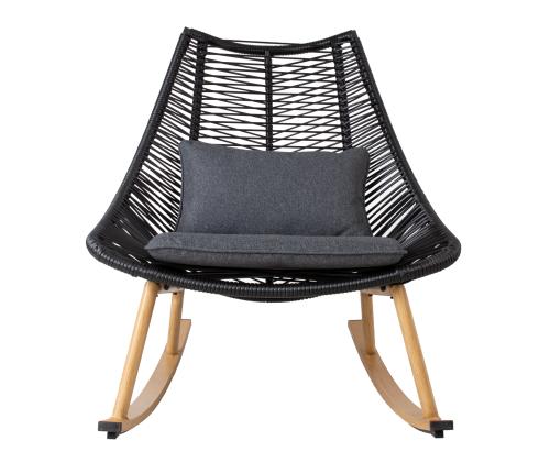 Keinutuoli HELSINKI musta 84x102xH97cm, alumiinirunko, muovinen johtopunos