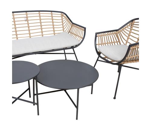 Puutarhakalusteet LUNDE sohva, 2 tuolia ja 2 pöytää