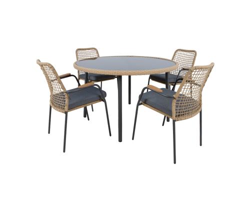 Puutarhakalusteet PRUSSIA pöytä ja 4 tuolia