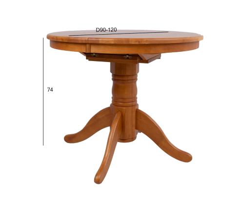 Ruokapöytä MIX & MATCH D90/120xH74cm, vaalea tammi