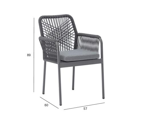 Tuoli HELA 57x60xH89cm, harmaa