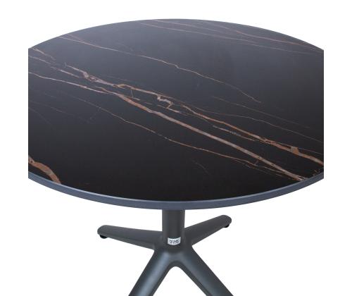 Pöytä BEIDA D70xH72cm, ruskea, alumiinirunko