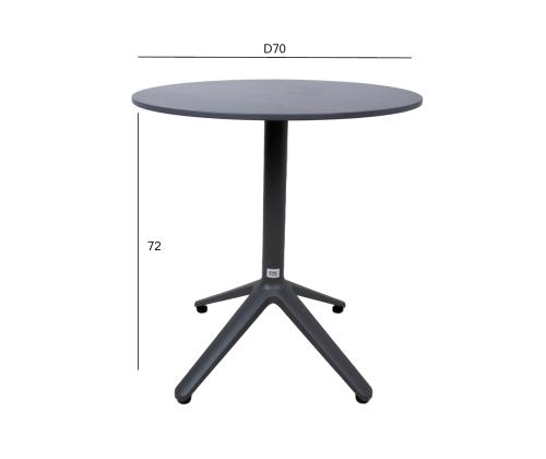 Pöytä BEIDA D70xH72cm, ruskea, alumiinirunko