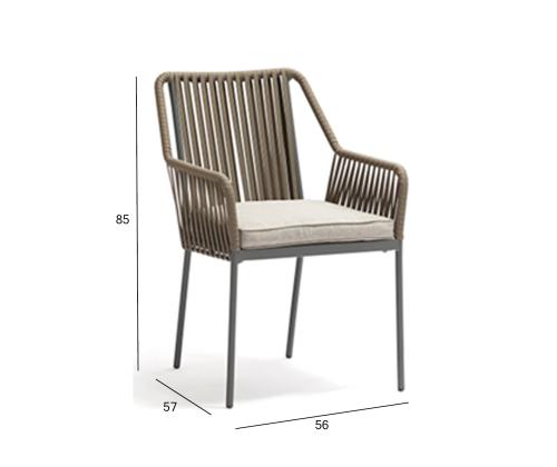 Tuoli ANDROS 56x57xH85cm, harmaa/tape