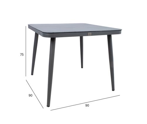 Pöytä ANDROS 90x90xH75cm, harmaa